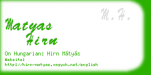 matyas hirn business card